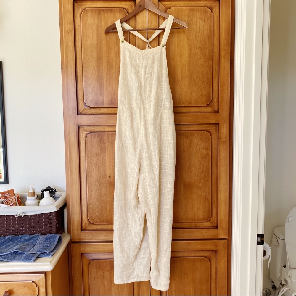 Free people cream overalls